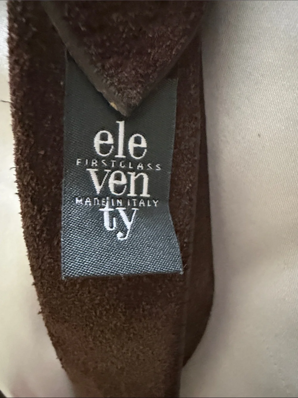 Eleventy Dark Brown Suede Belt with Silver Buckle